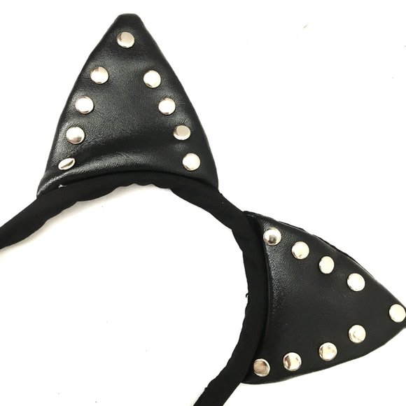 Sexy Cat Ears & Collar Faux Leather Set Discontinued NWT NOS - Picture 2 of 7